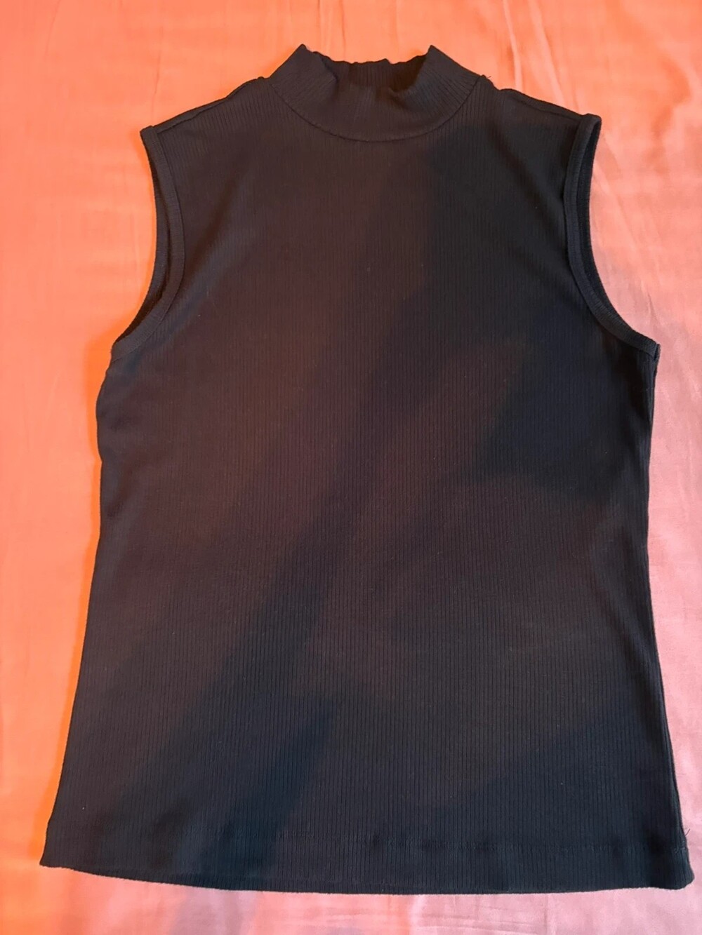 Truth by Republic Women’s M Black Ribbed Mock Neck Sleeveless Tank Top